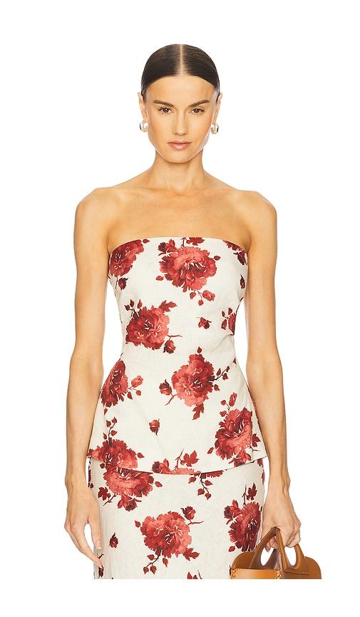faithfull alexa top in beige,red.