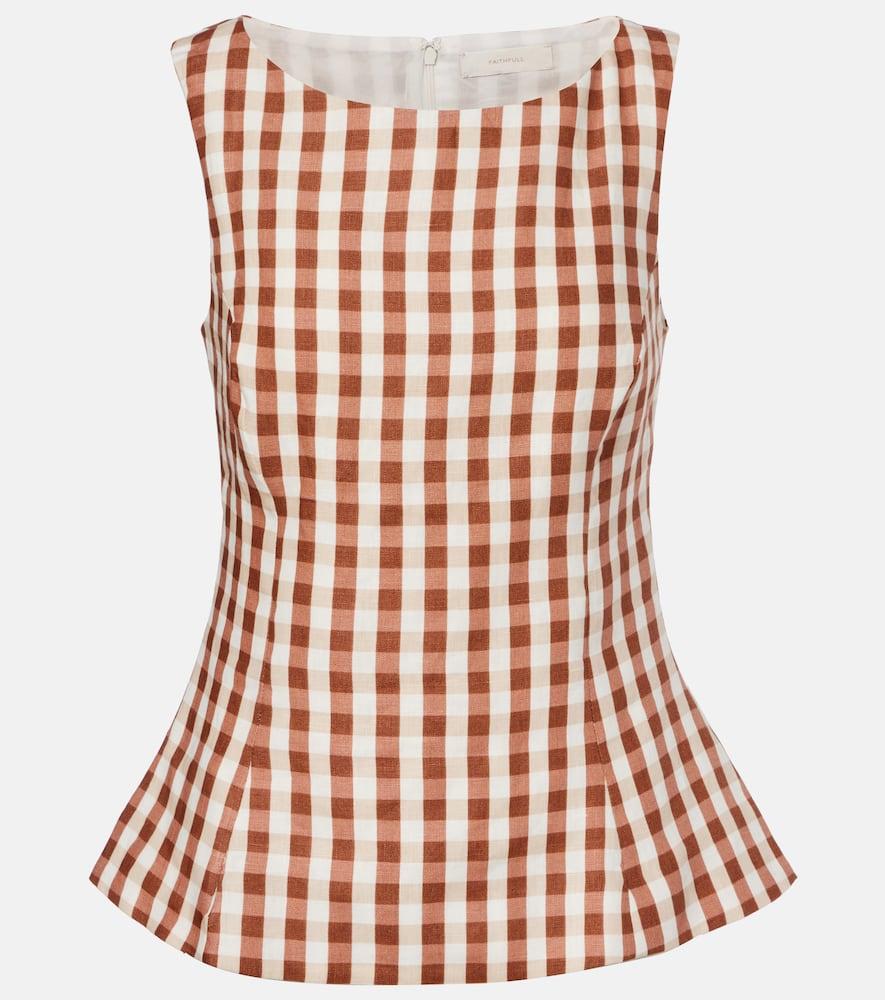 faithfull ana gingham linen top