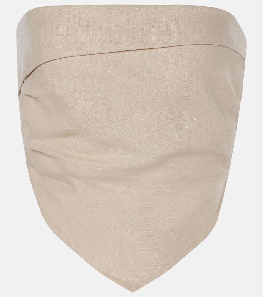 faithfull antibes linen bandeau top