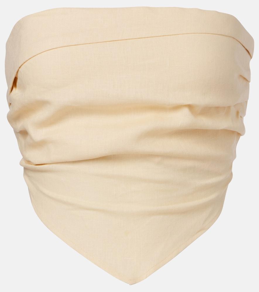 faithfull antibes strapless linen top