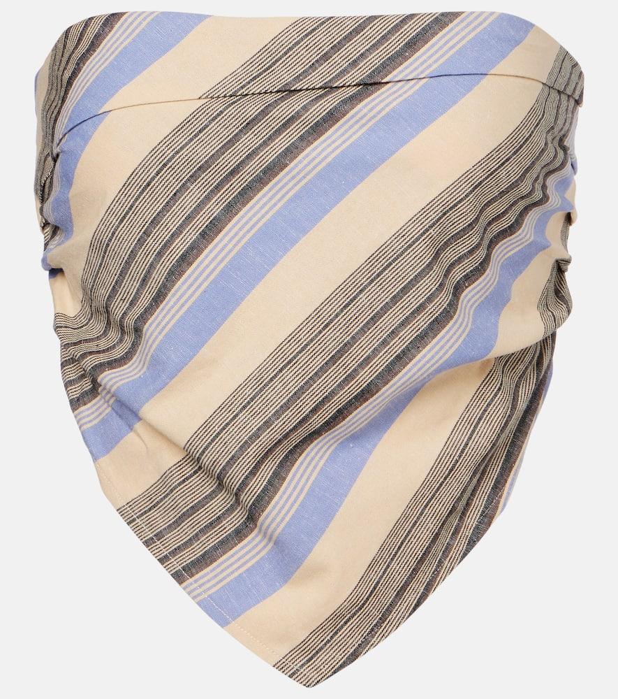 faithfull antibes striped cotton and linen top