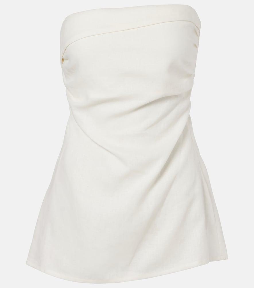 faithfull boe strapless linen top