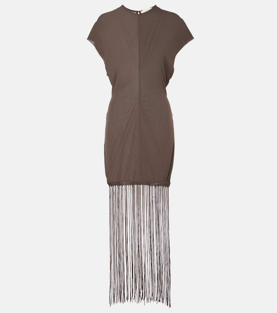 faithfull brita fringed minidress