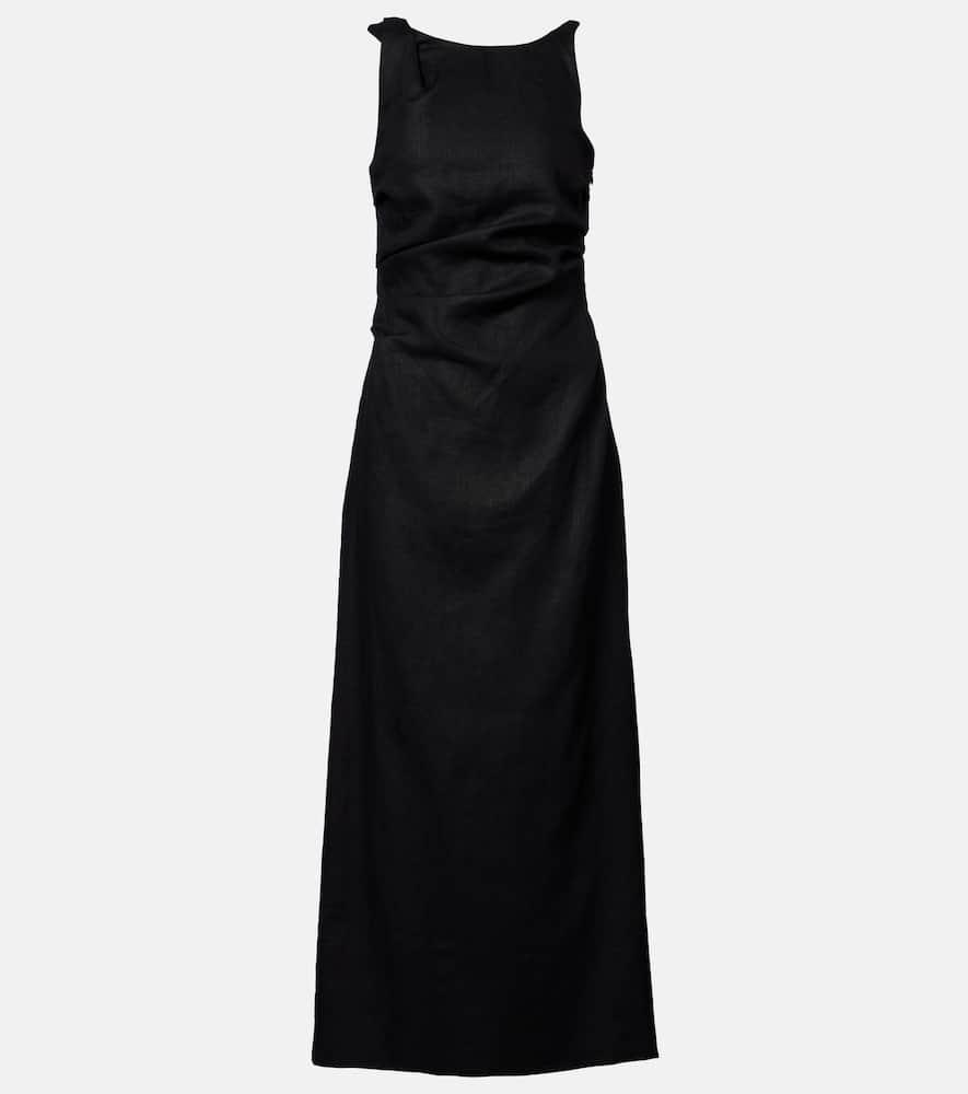 faithfull cera linen midi dress