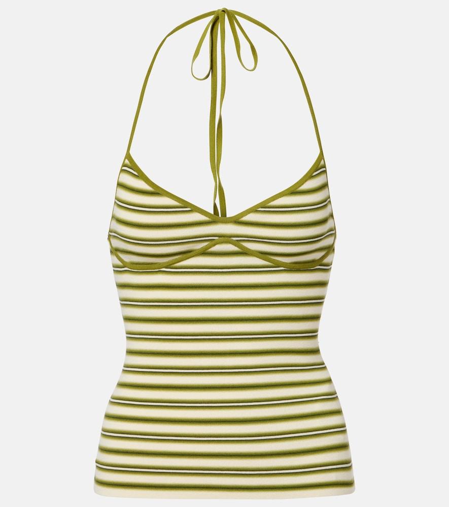 faithfull citara striped halterneck cotton