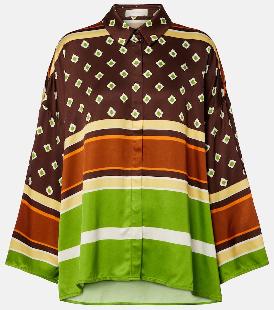 faithfull cora printed satin shirt