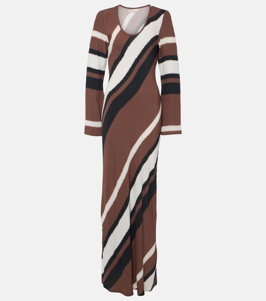faithfull da costa striped maxi dress