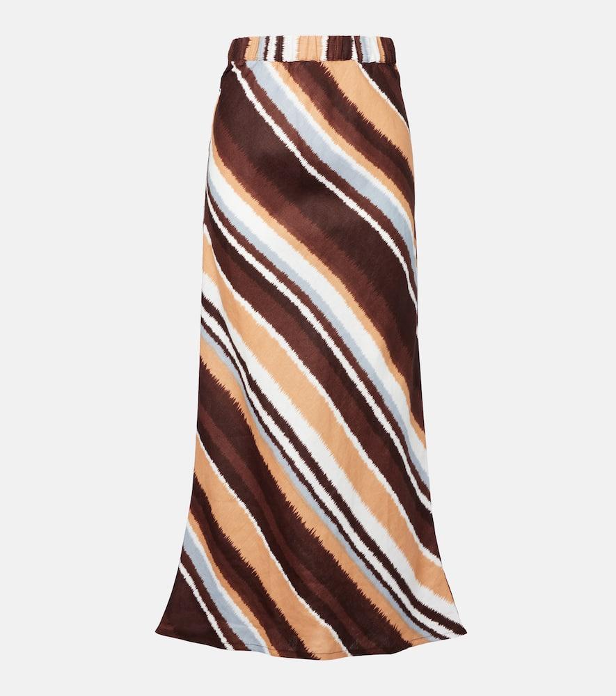 faithfull dalicenca striped linen maxi skirt