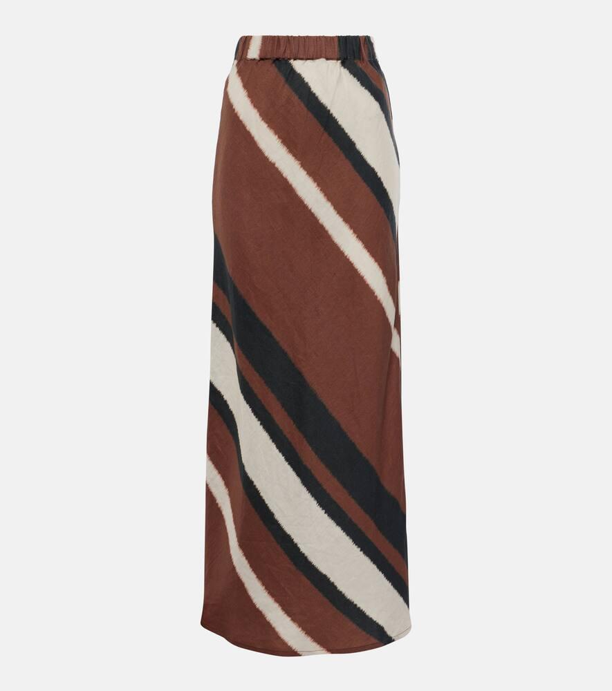 faithfull dalicenca striped linen maxi skirt