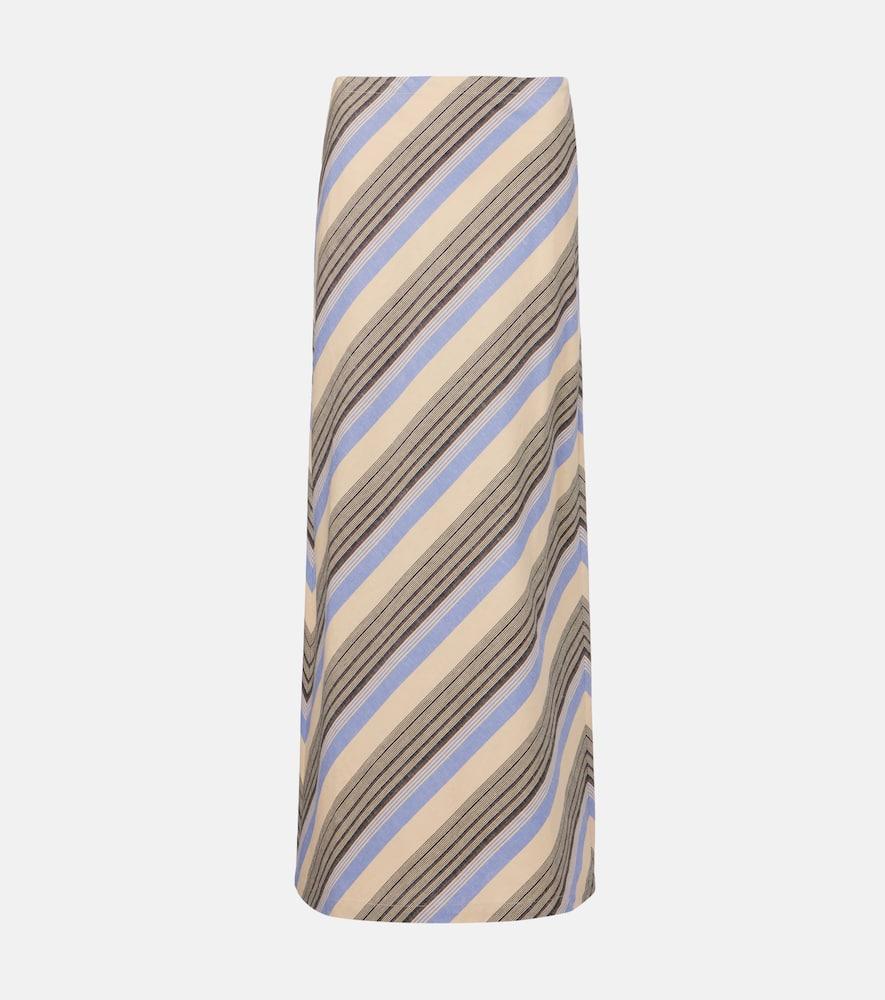 faithfull elise cotton and linen maxi skirt