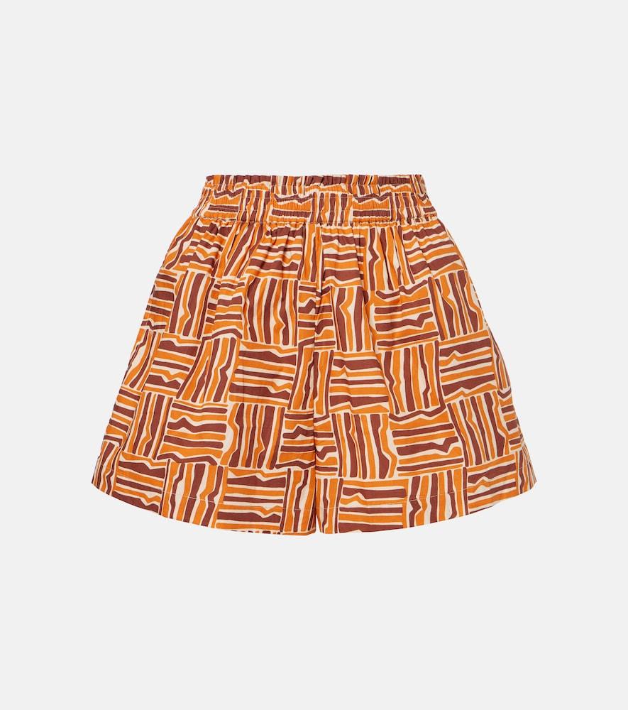 faithfull elva printed cotton shorts
