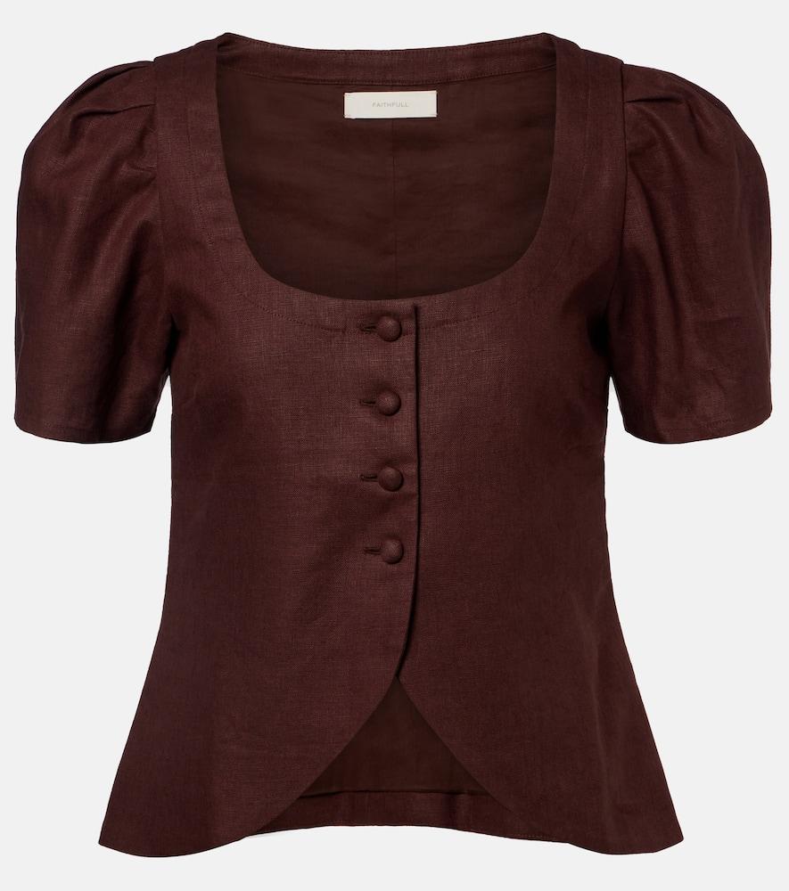 faithfull emma linen top