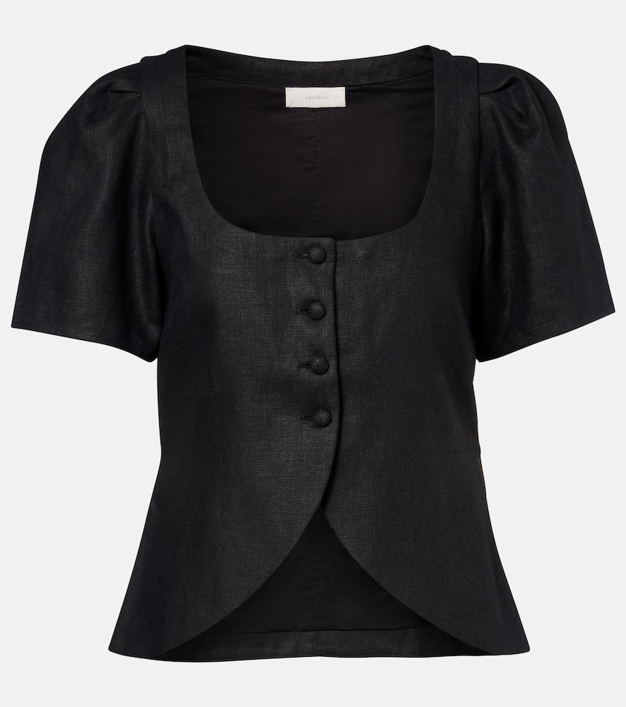 faithfull emma linen top