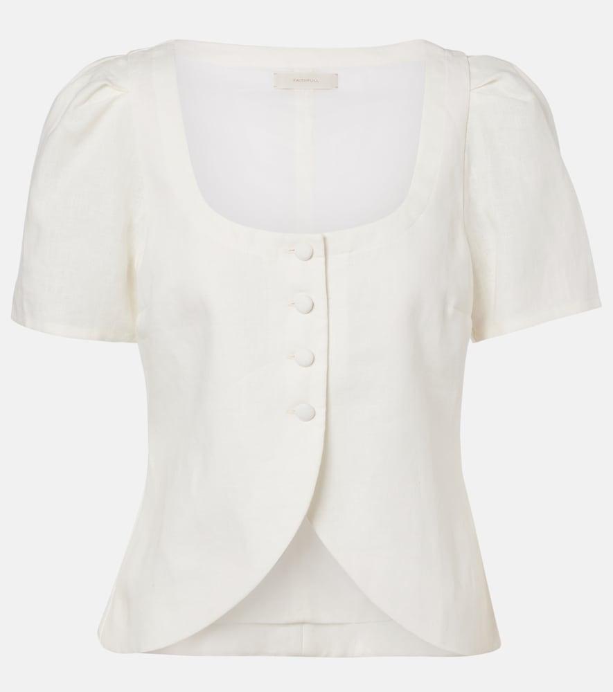 faithfull emma linen top