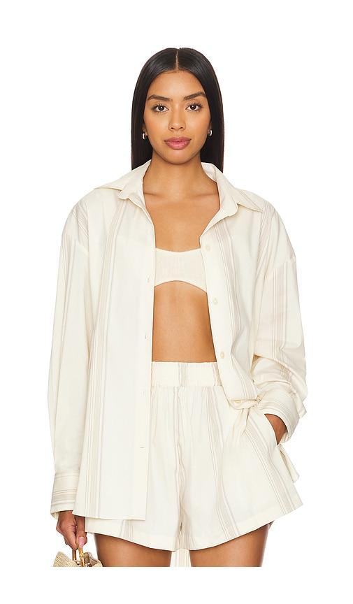 faithfull en vau oversized shirt in cream.