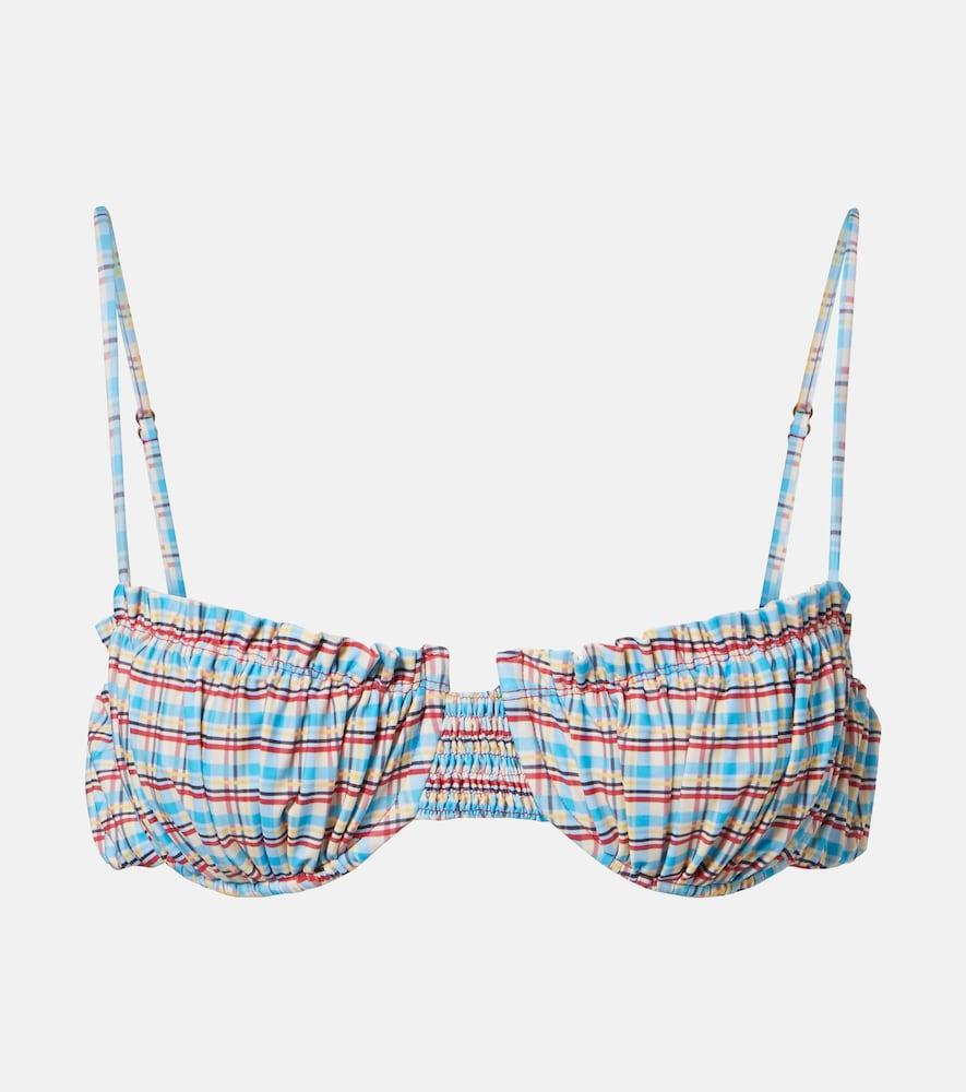 faithfull esterel checked bikini top