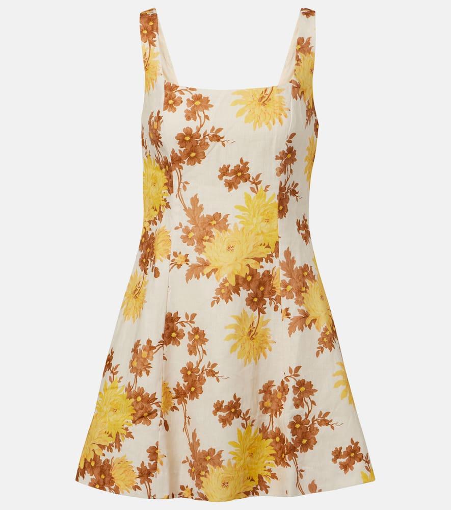 faithfull felice floral linen minidress