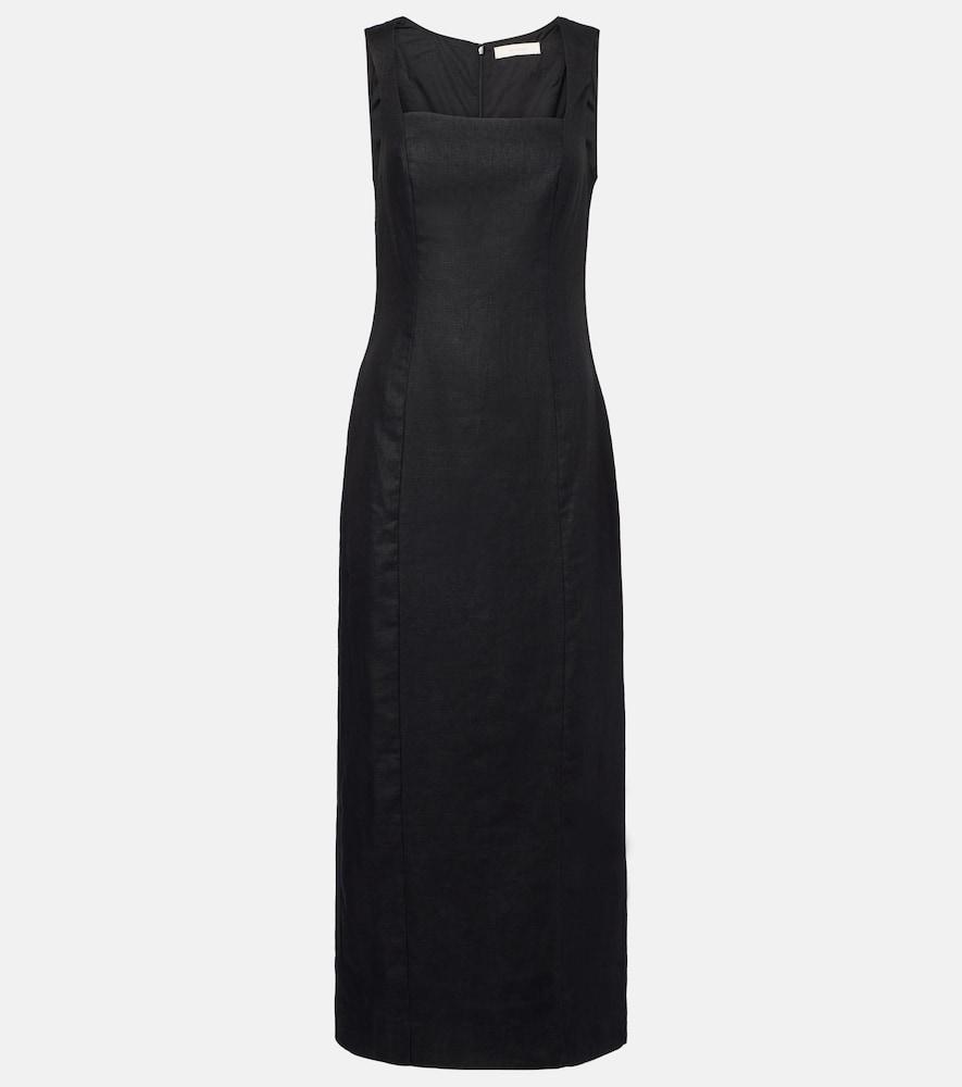 faithfull felice linen midi dress