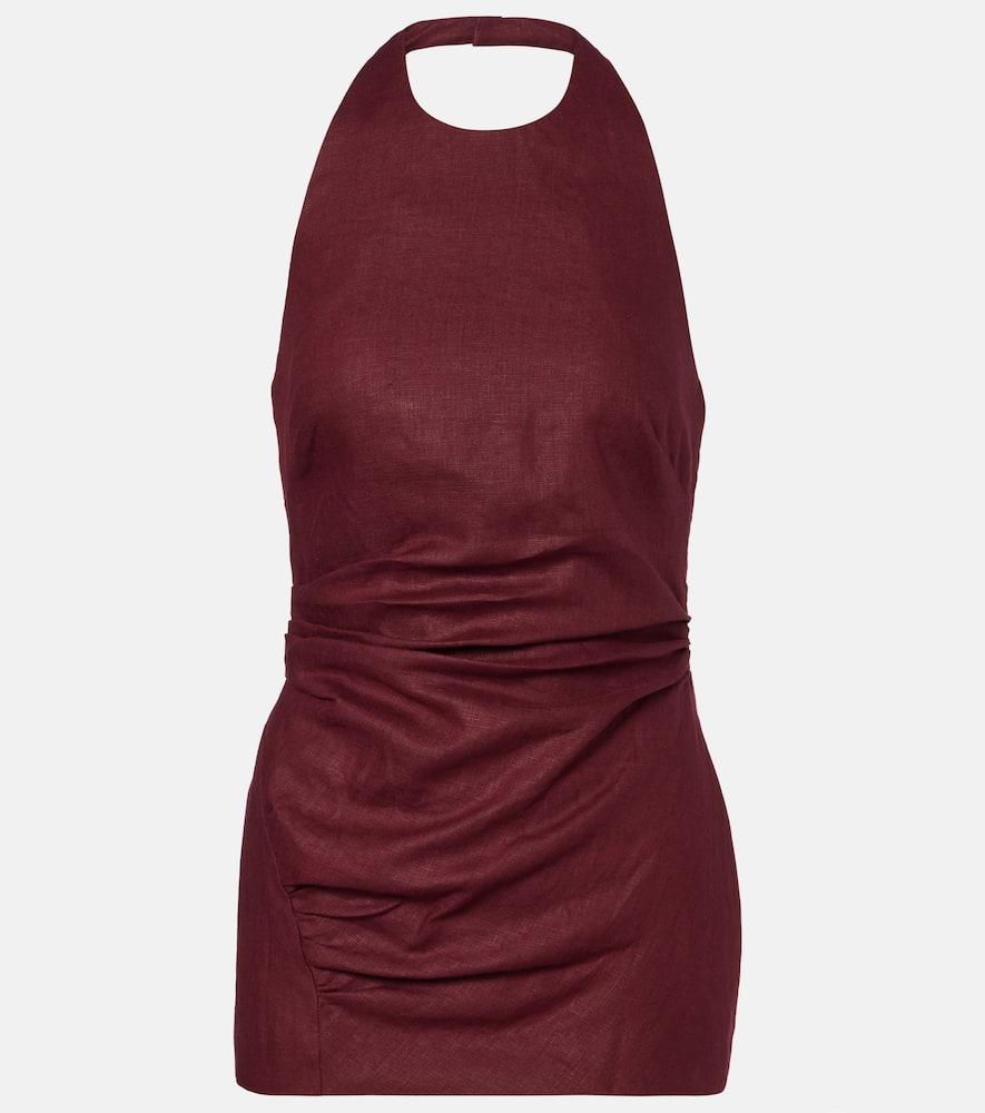 faithfull fia halterneck linen top