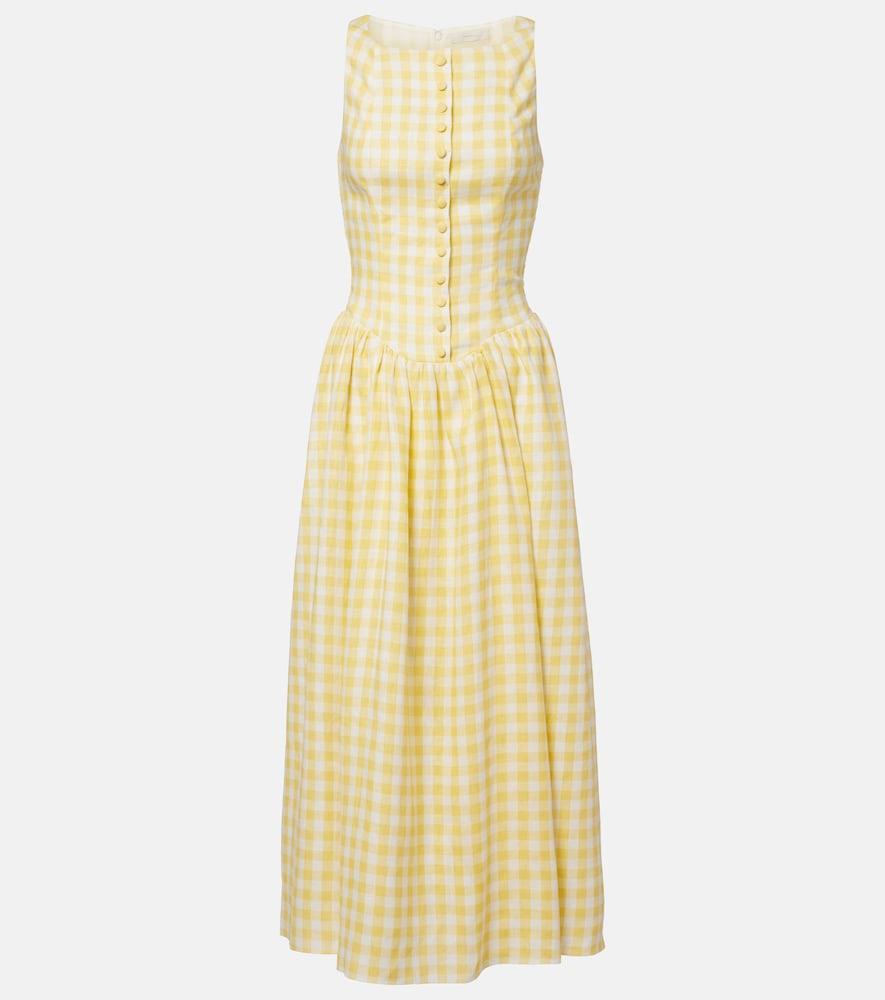 faithfull fortia linen midi dress