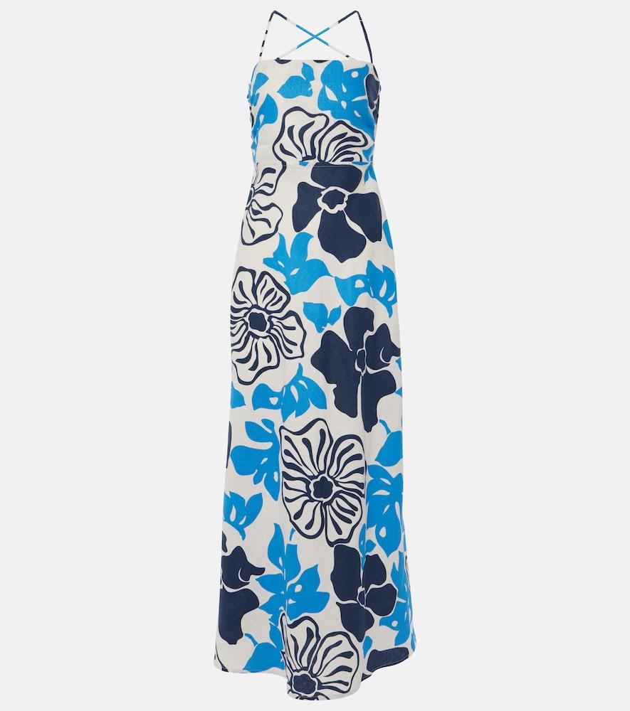 faithfull garcia floral linen maxi dress