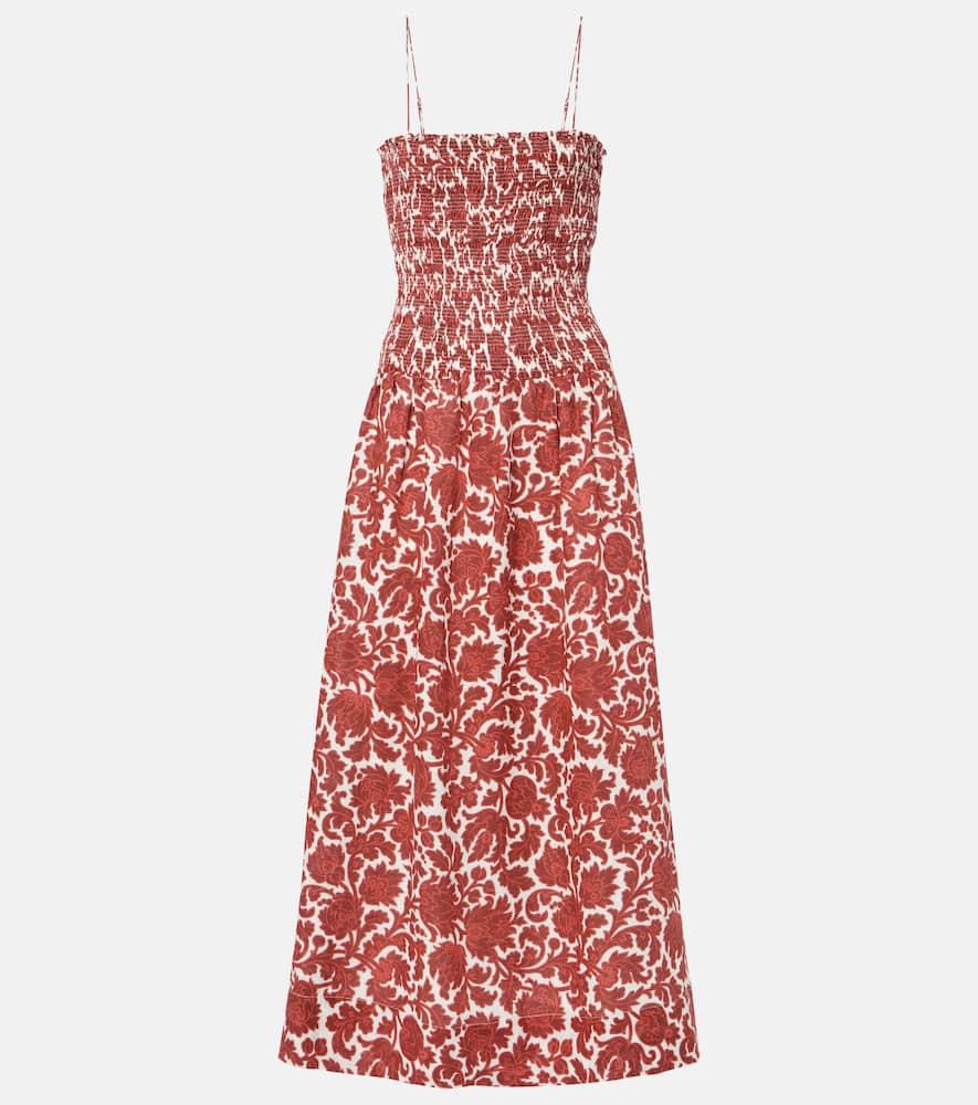 faithfull geriba floral linen maxi dress