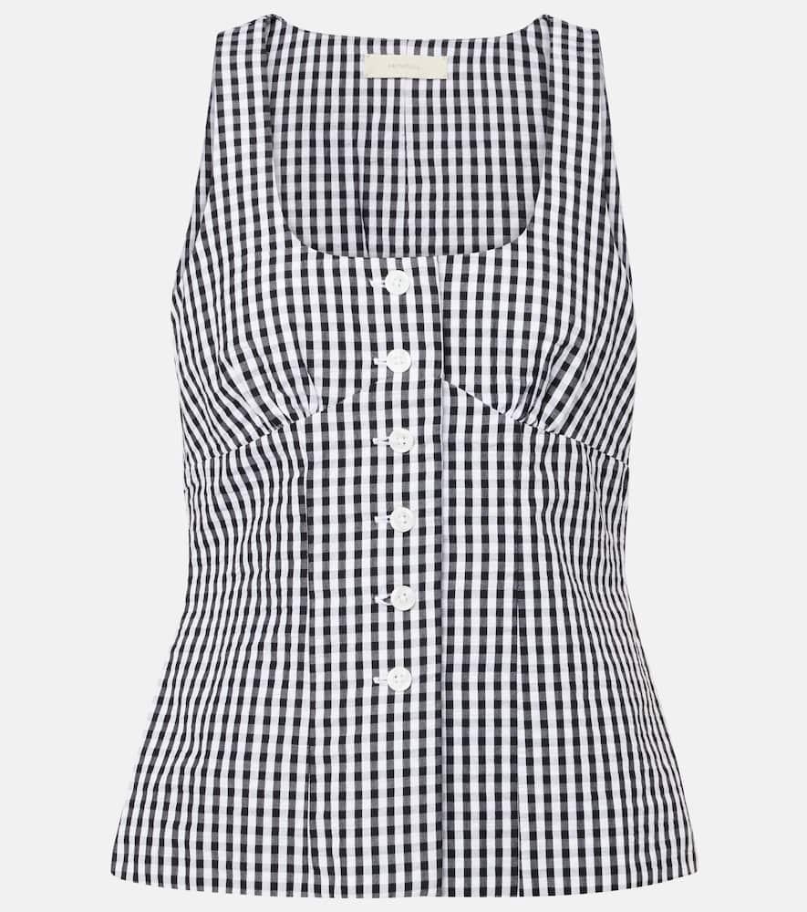 faithfull gingham cotton poplin top