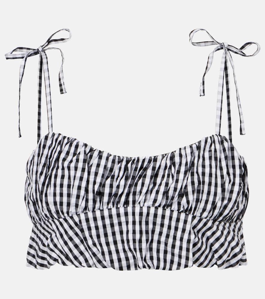 faithfull gingham cotton poplin top