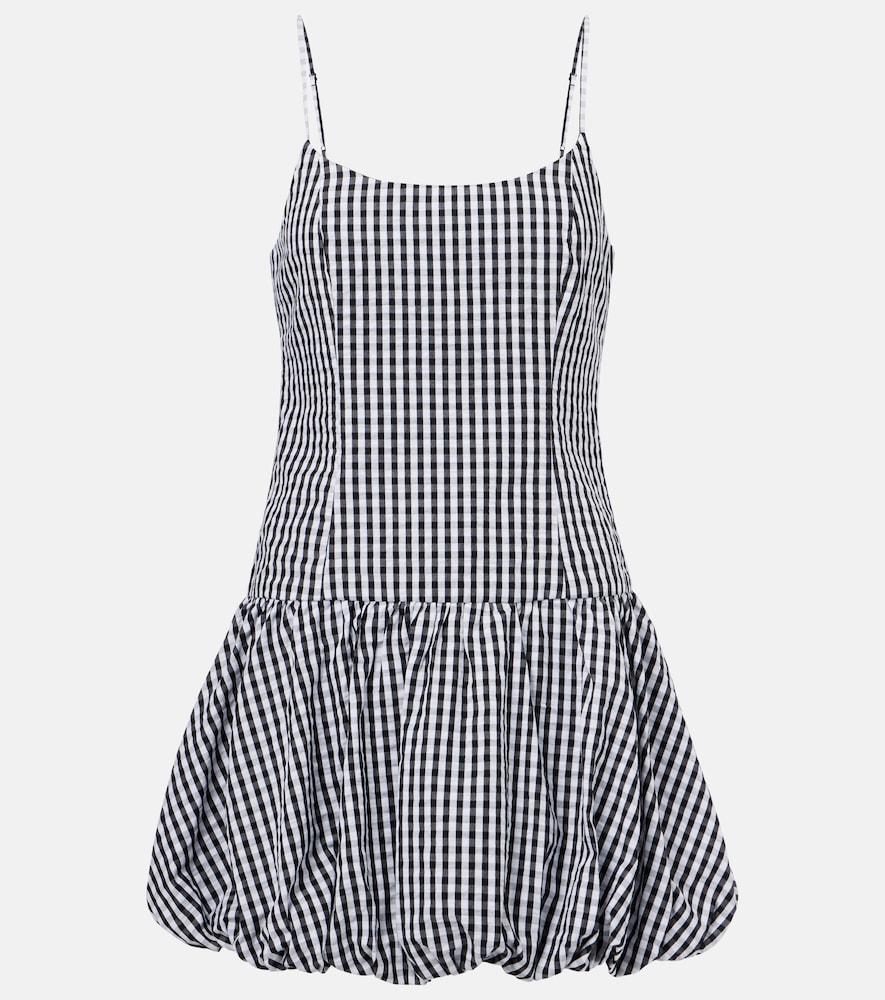 faithfull gingham gathered cotton poplin minidress
