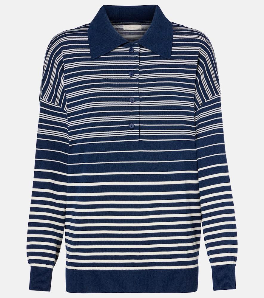 faithfull harlow striped oversized polo shirt