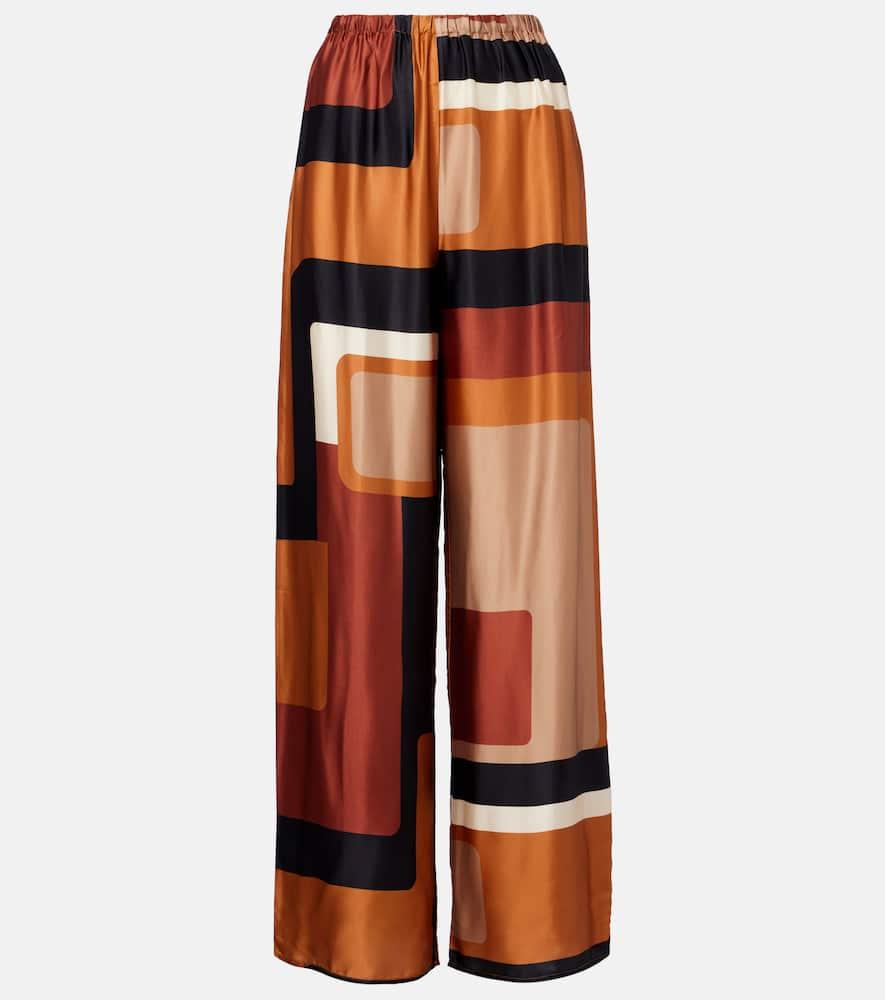 faithfull jensen printed satin palazzo pants