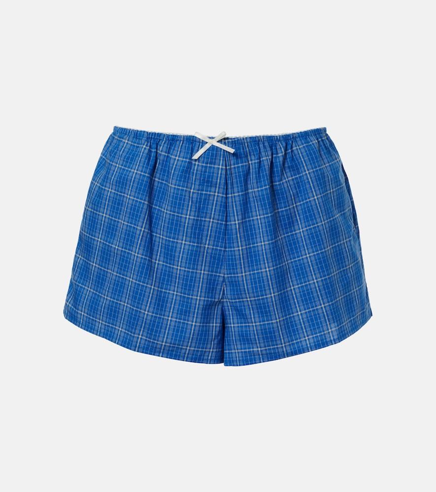 faithfull leya plaid cotton shorts