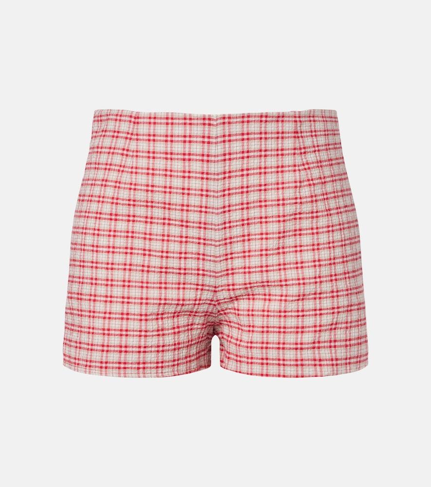 faithfull lila checked cotton shorts