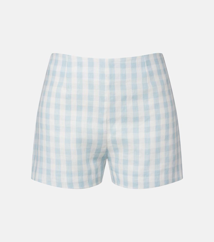 faithfull lila gingham linen shorts