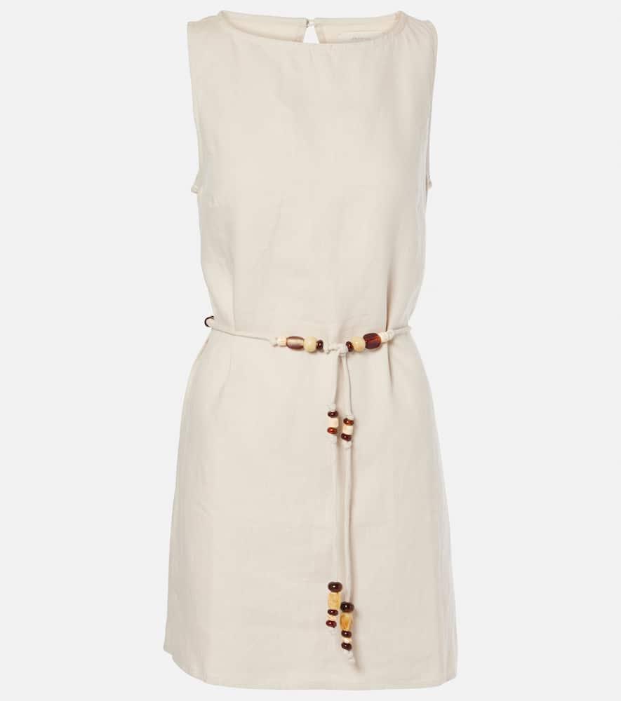 faithfull lui belted linen minidress