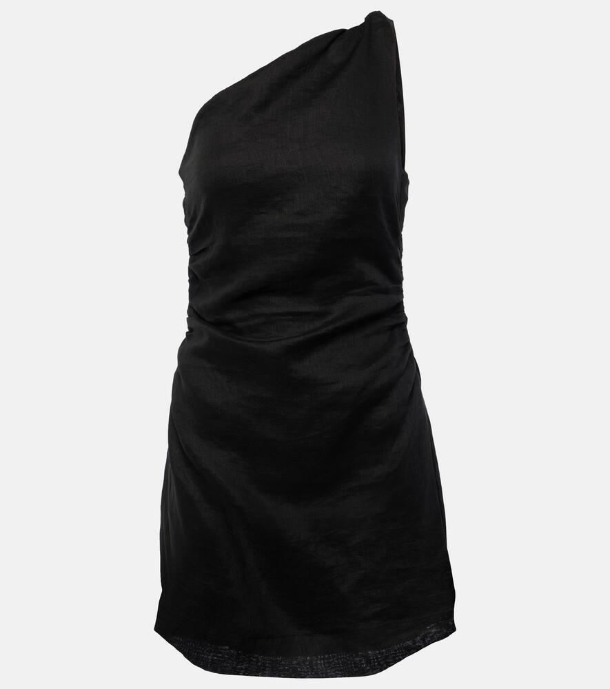 faithfull marga gathered linen minidress