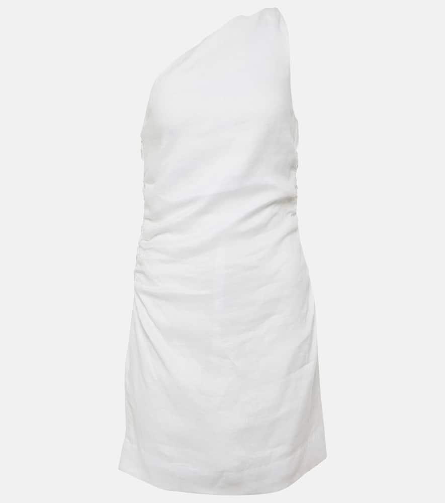 faithfull marga gathered linen minidress