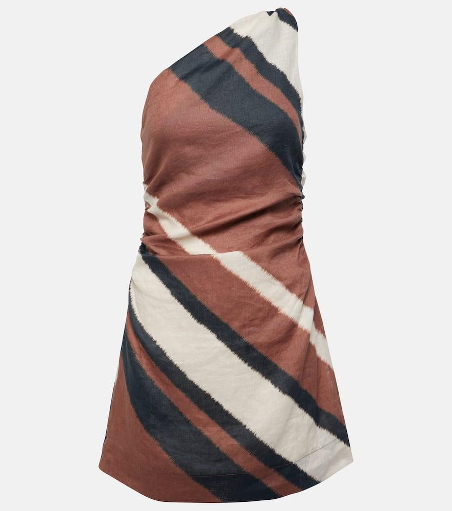 faithfull marga gathered linen minidress