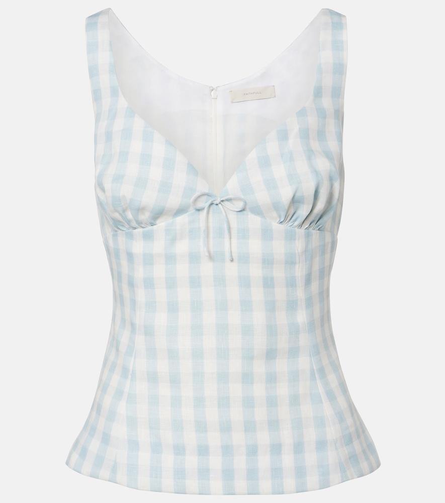 faithfull martuba gingham linen top
