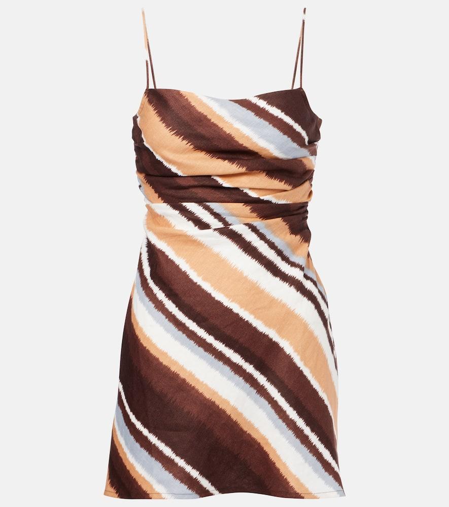 faithfull maryse striped linen minidress
