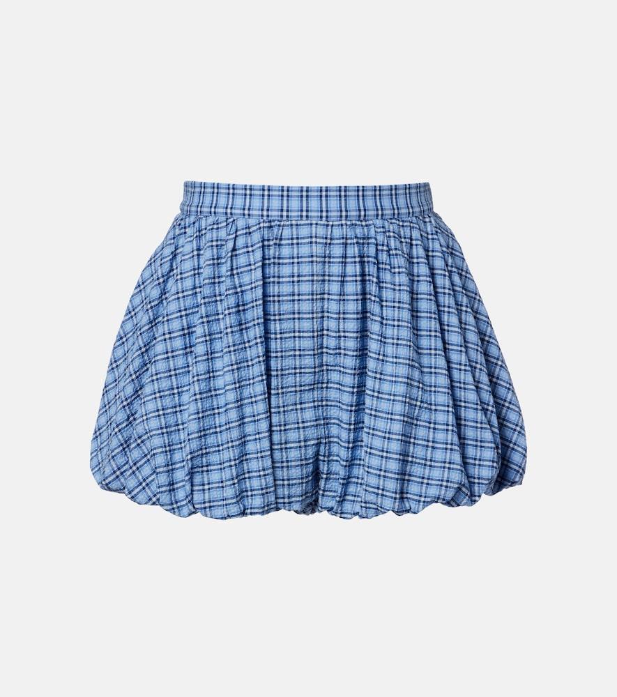 faithfull mira checked cotton shorts