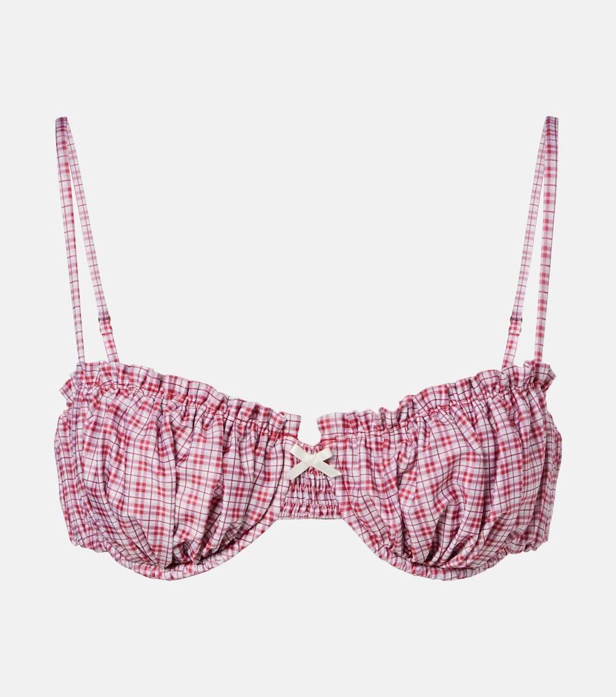 faithfull moana checked bikini top