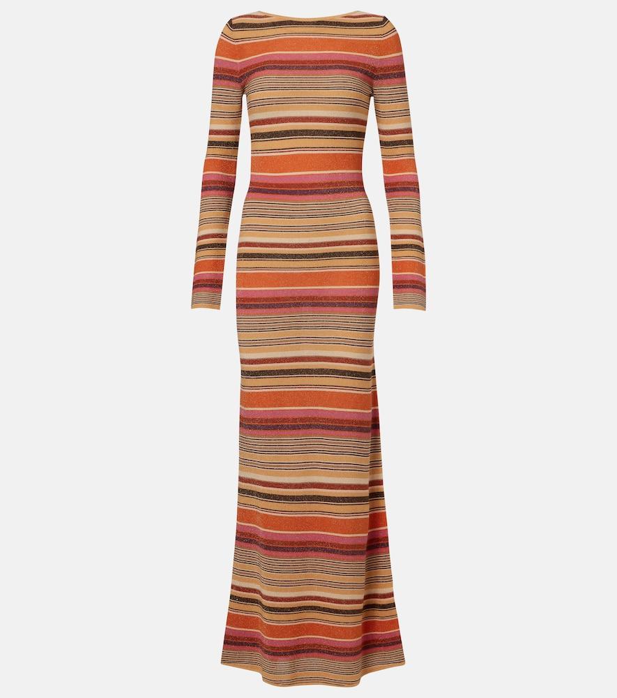 faithfull notturna striped maxi dress