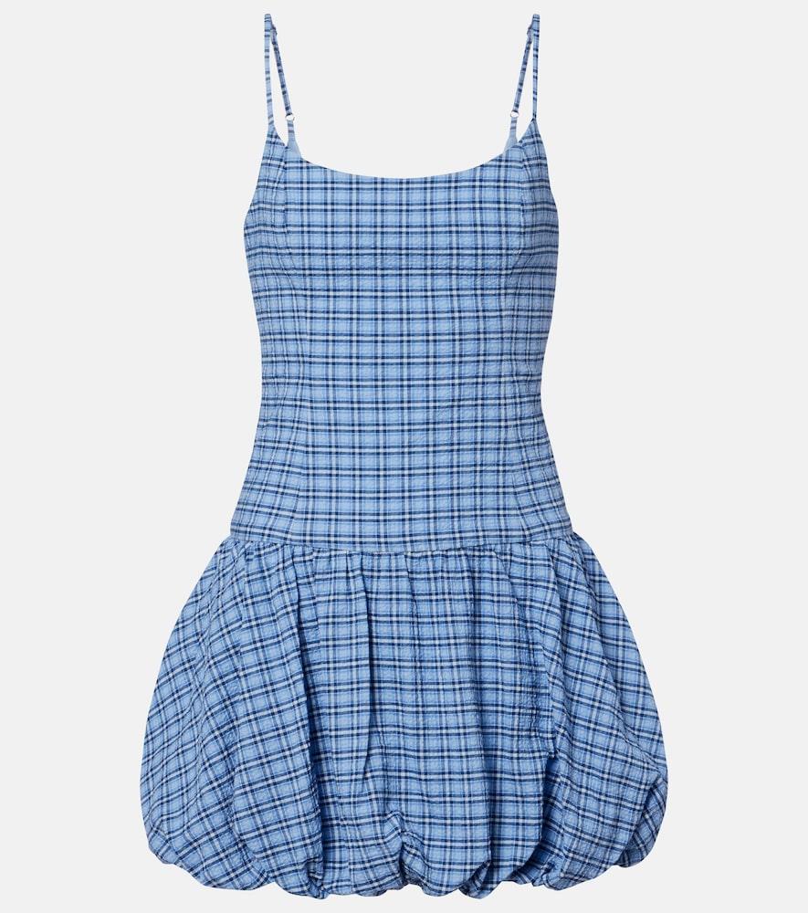 faithfull pelea checked cotton minidress
