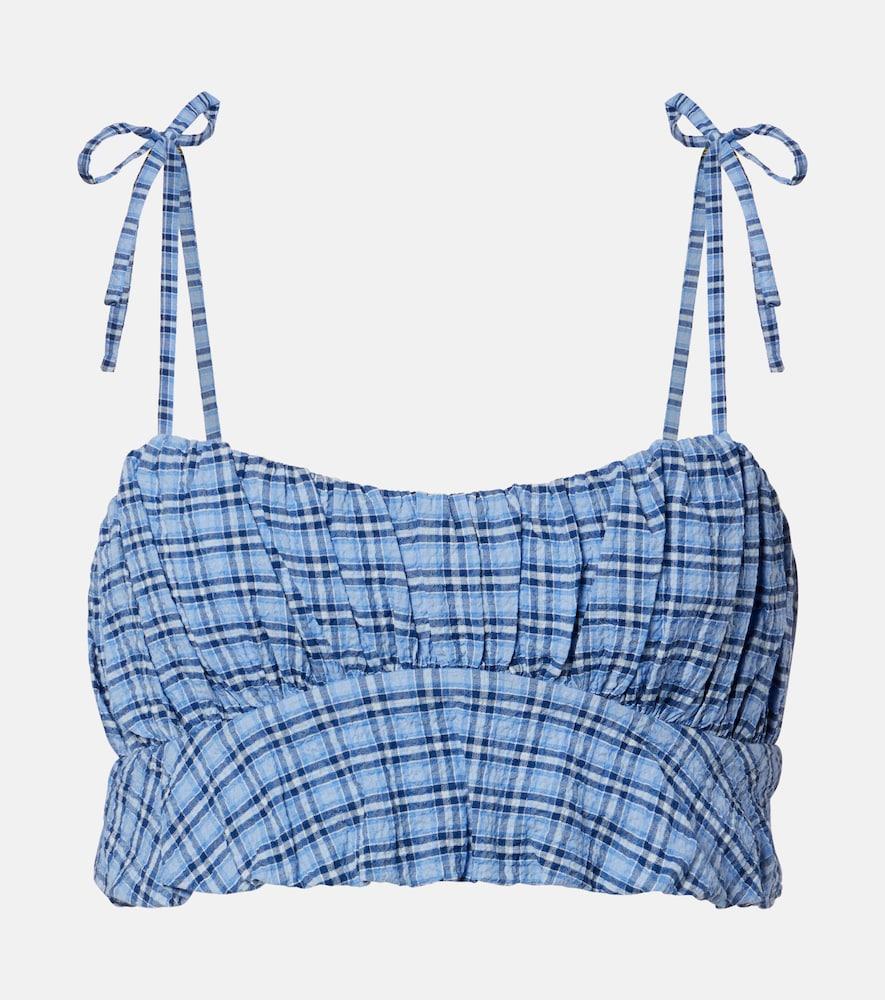 faithfull pelea checked cotton top