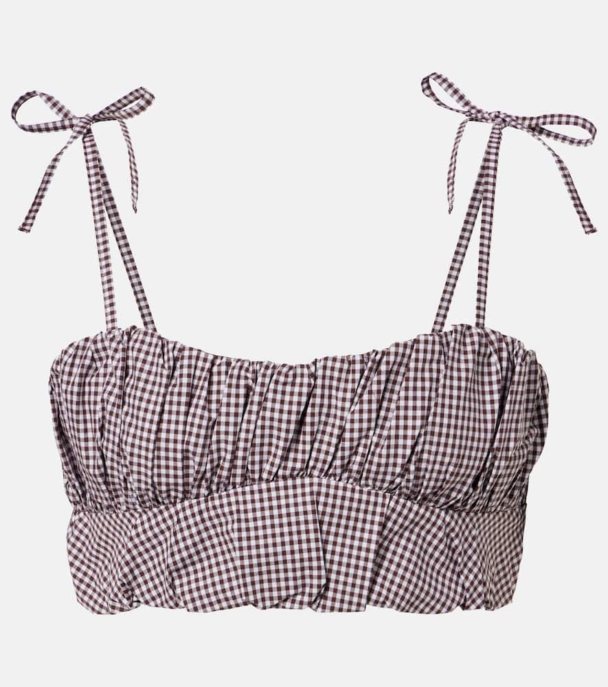 faithfull pelea gingham cotton crop top