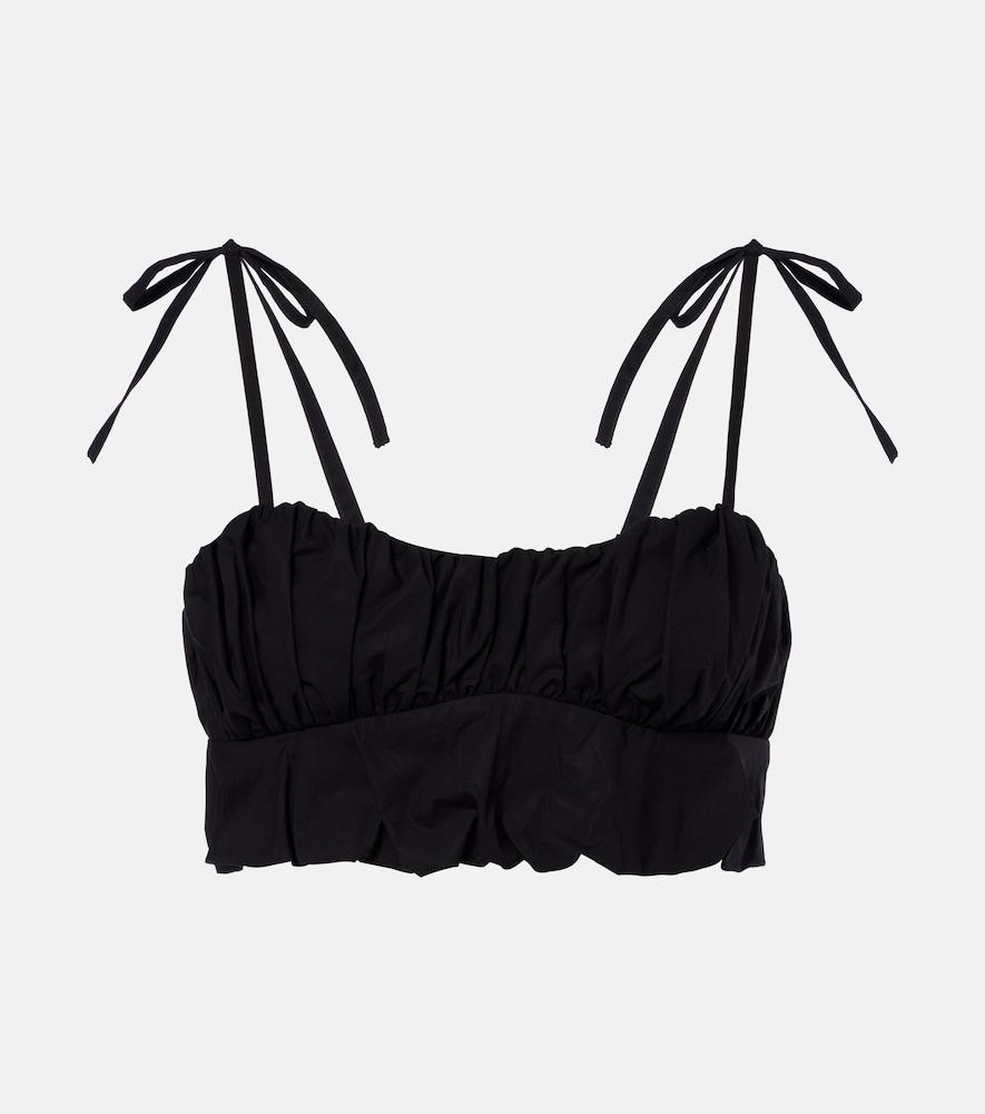 faithfull pelea ruched cotton crop top