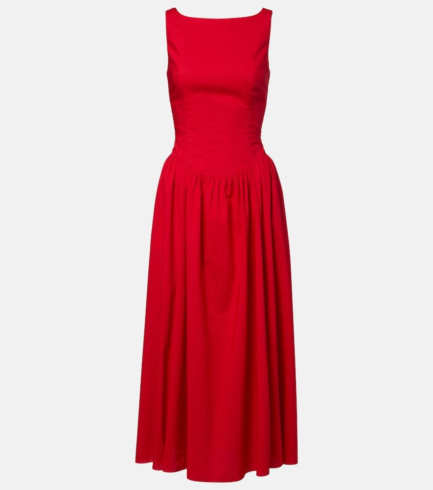 faithfull prali cotton midi dress