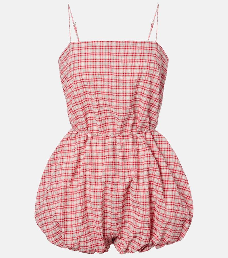 faithfull riatto checked cotton romper