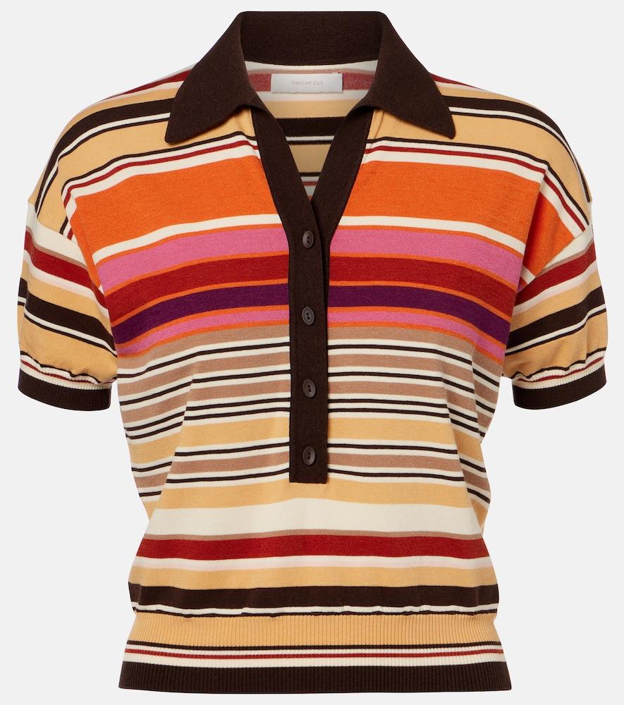 faithfull sable striped polo shirt